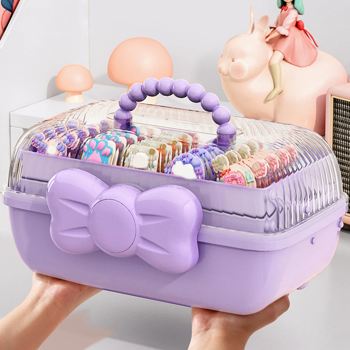 Boîte de rangement portable pour filles