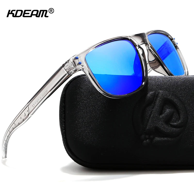 KDEAM-Lunettes de soleil polarisées légères, étui rigide inclus