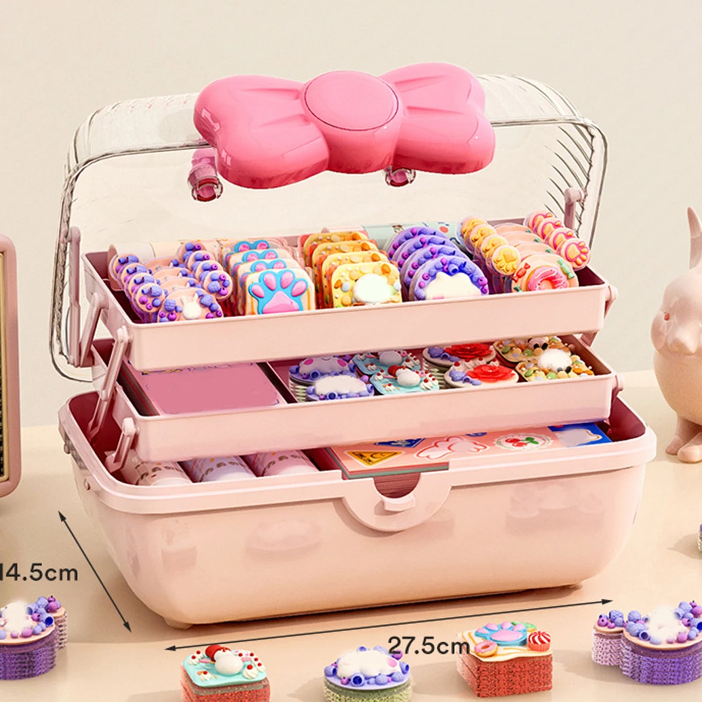 Boîte de rangement portable pour filles