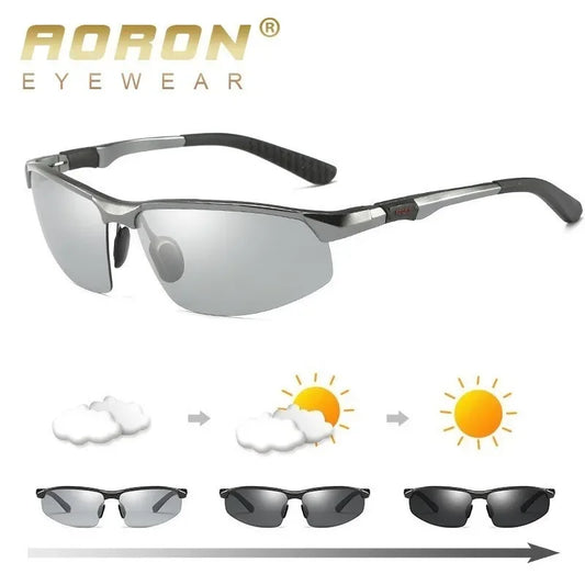 AORON – lunettes de soleil polarisées photochromiques en Aluminium