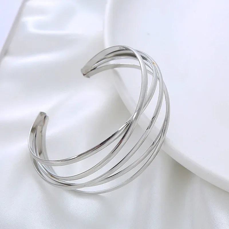 Bracelet minimaliste géométrique en acier inoxydabl